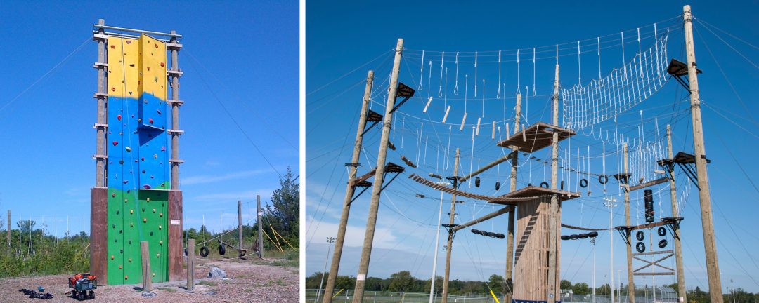 rock wall and challenge course